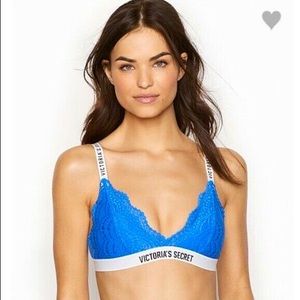 Blue Victoria’s Secret Triangle Logo Bralette